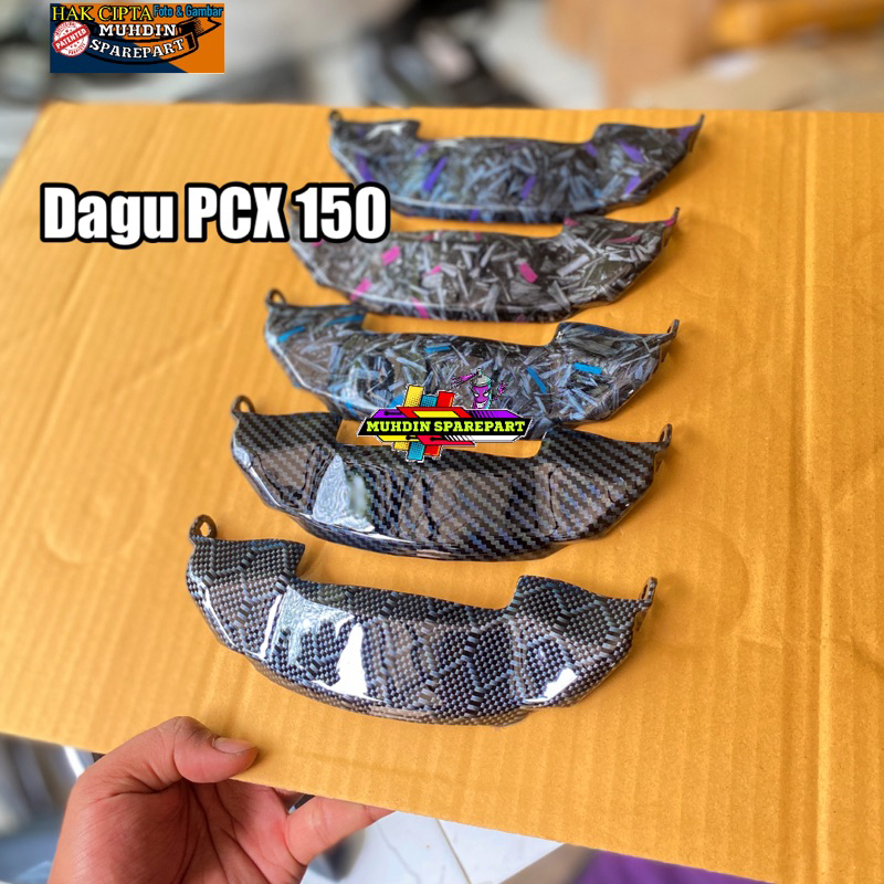 ฝาครอบคางหน้ากลาง Pcx 150 k97 2018/2019/2020 Carbon Dip ปลอม