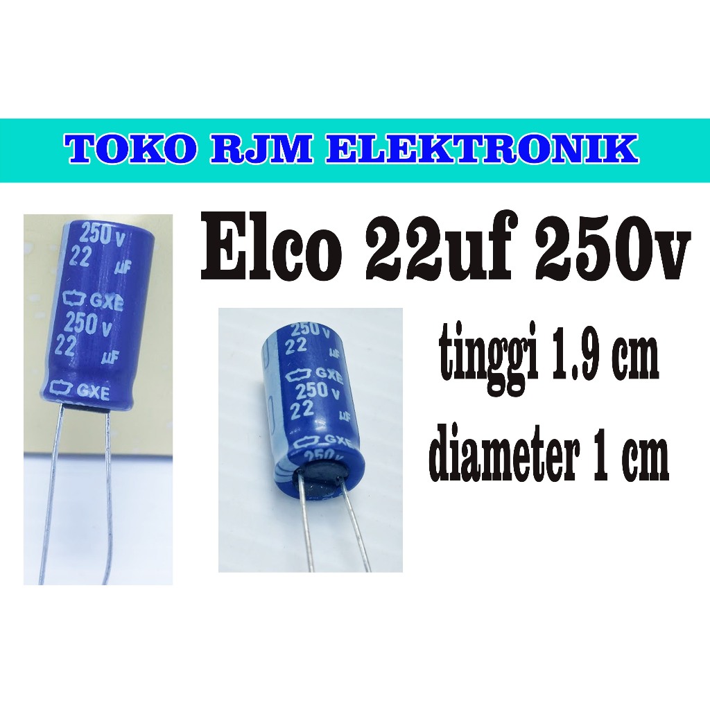 22uf 250v สีน้ําเงิน elco คุณภาพดี
