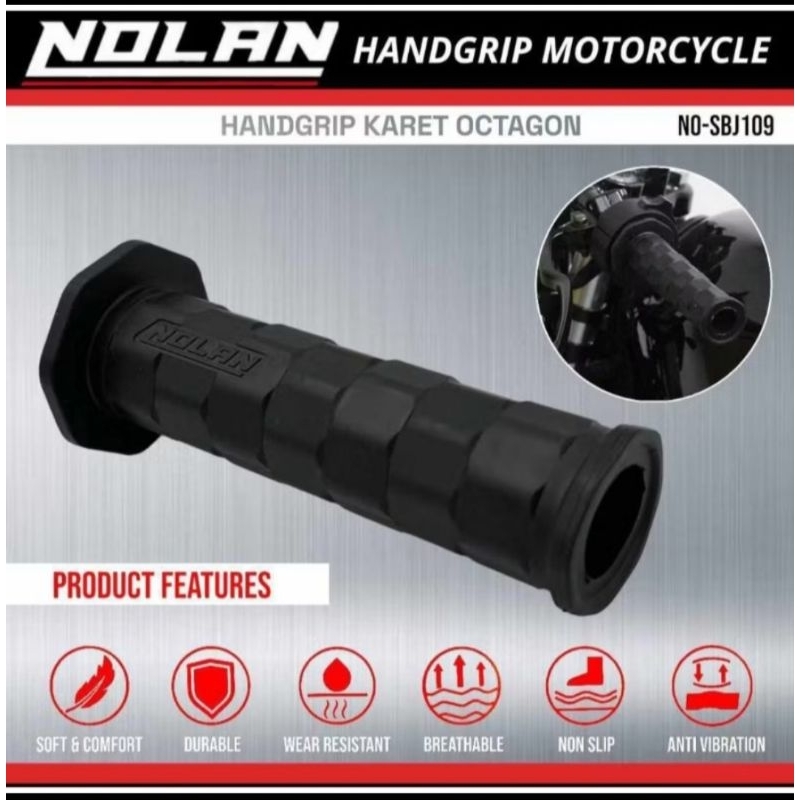 ปลอกแฮนด์ยาง NOLAN Octagon สากลนําเข้านุ่มพิเศษ ปลอกแฮนด์อ่อน Nolan