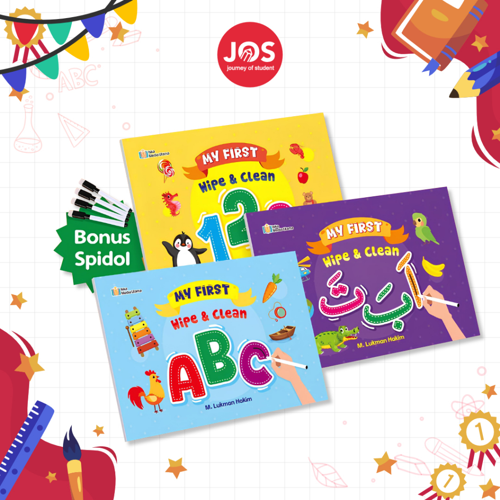 Wipe Clean Book 1 แพ็คเกจ มี 3 เล่ม (Hijayah, Numbers and Letters Series) - Iska Media Utama
