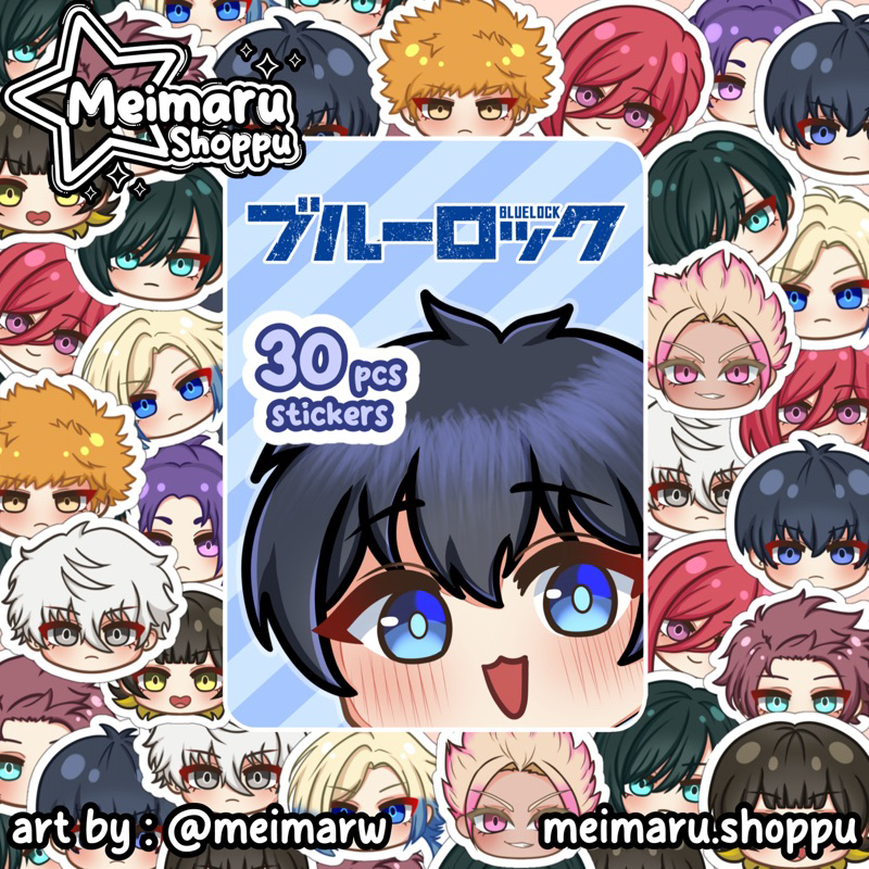 [Meimaru Shoppu] สติ๊กเกอร์แพ็ค BLUE LOCK GLITTER 30 ชิ้น / สติ๊กเกอร์ BLUE LOCK DIE CUT / Sishio Nagi / Reo Mikage / Meguru Bachira / Yoichi Isagi / Rensuke Kunigami / Michael / Isoshi / ชิโด ริวเซอิ / ฮิโซมะ ชิกิริ