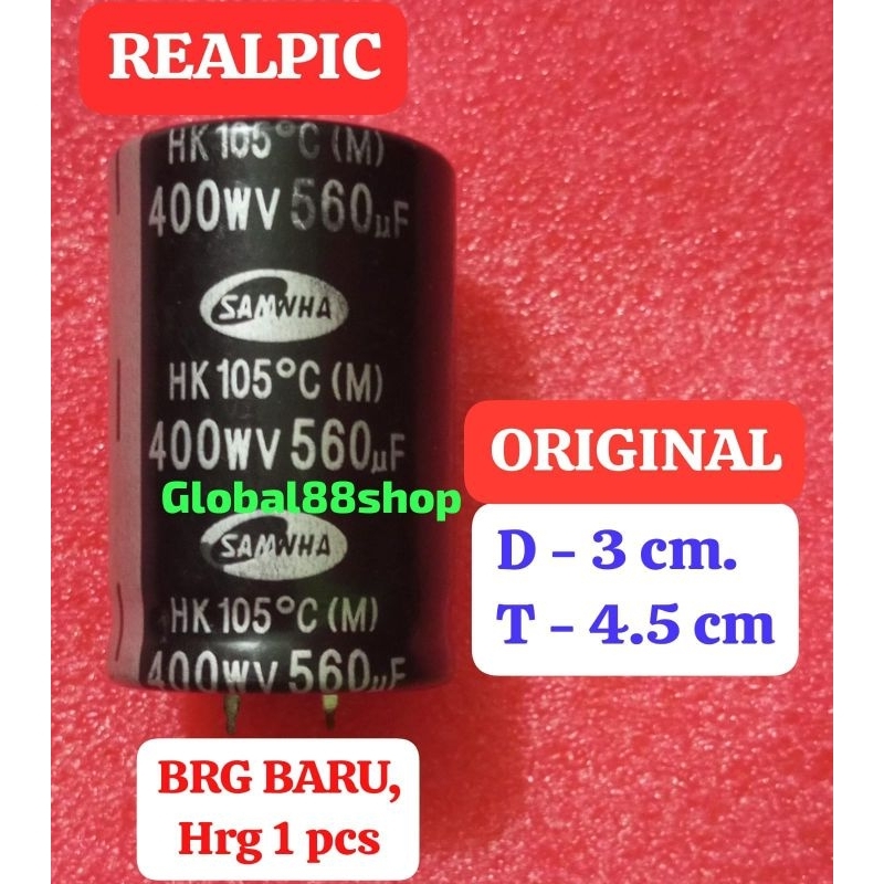 ELCO 400wv 560uf 400v 560uf 400 560 SAMHWA ELKO ECO ORIGINAL