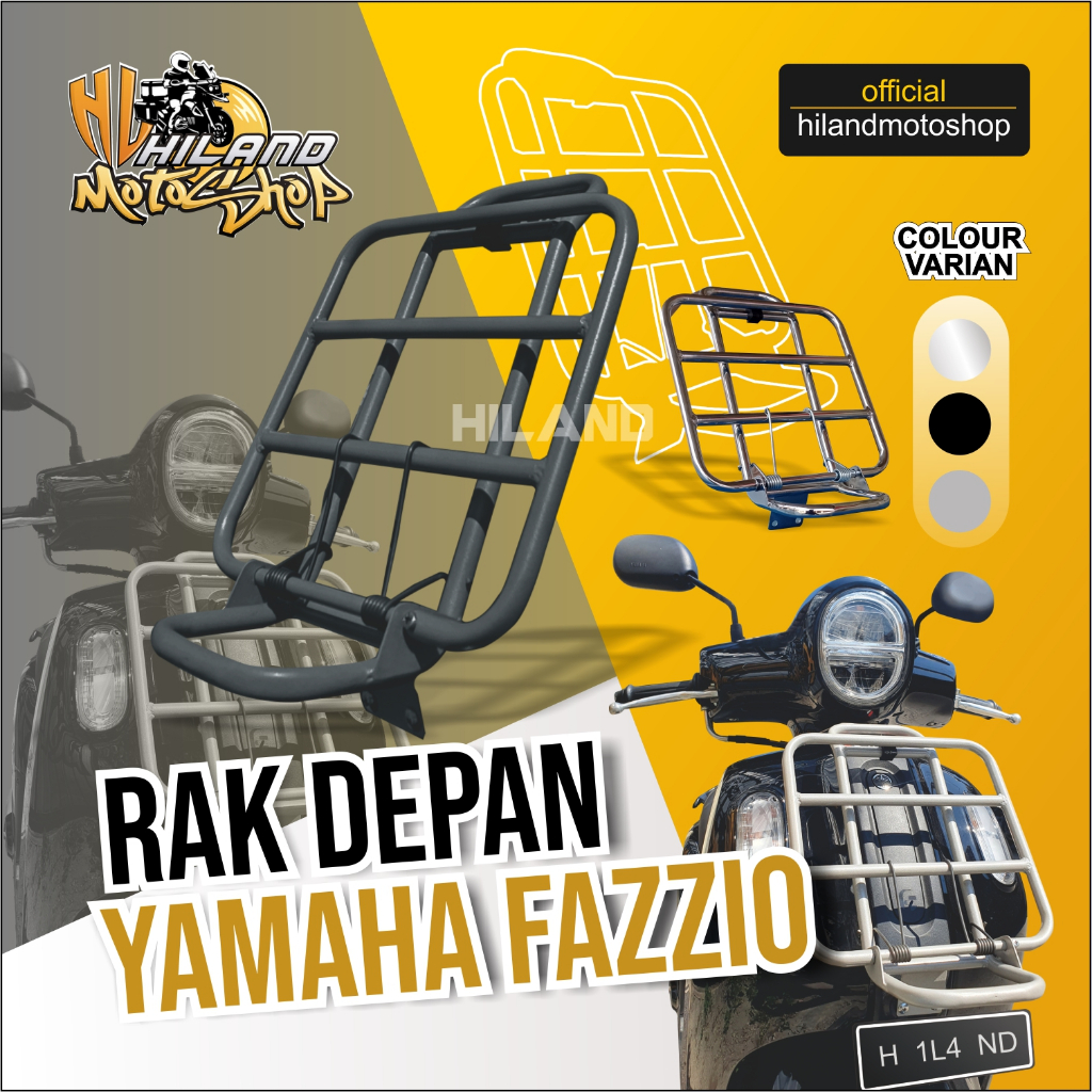 Fazzio Front Rack Fazzio สีเงิน สีดํา Chrome