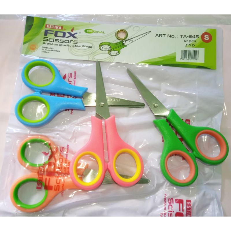 FOX SMALL COLORFUL SCISSORS ONE PACK CONTAINS 12 ชิ้น