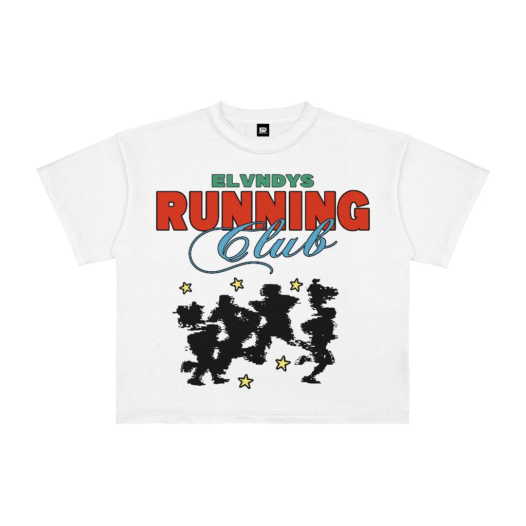 Boxy Elevendays Running Club เสื้อยืด Oversize สีขาว Distro Mens Womens Combed Cotton 20s