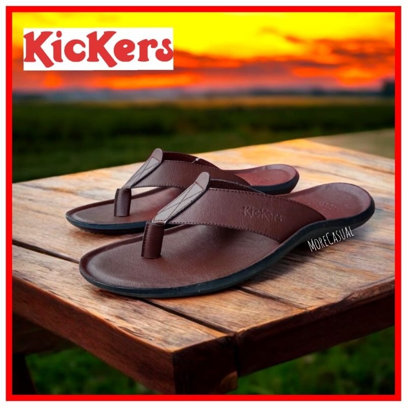 Kickers Mens Casual Flip-Flops / Kickers Mens Official Leather Flip-Flops สําหรับ Eid Cool