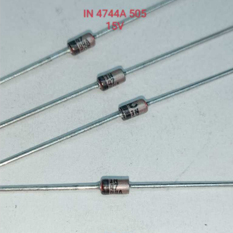 ZENER DIODE 15V - 1 วัตต์แก้ว SILVER 1N 4744A 505 15V ON MOTOROLA ORIGINAL