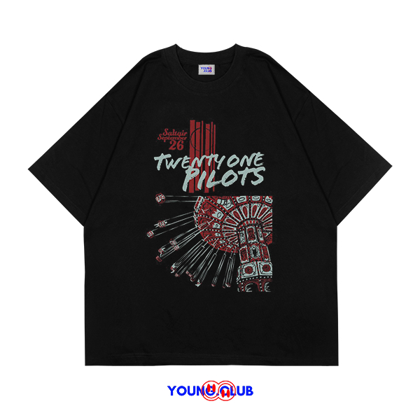 หนุ่ม.CLUB | เสื้อยืด TWENTY ONE PILOTS HARSEN | เสื้อยืด OVERSIZE สไตล์สีดํา Y2K VINTAGE BOOTLEG GR