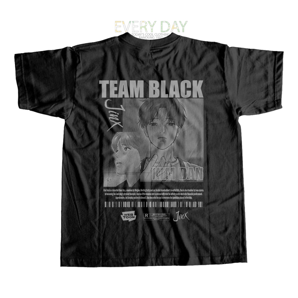 EVRD เสื้อผ้า Manhwa BL Jinx Kimdan เสื้อยืดแขนสั้นผ้าฝ้าย Combed 24s