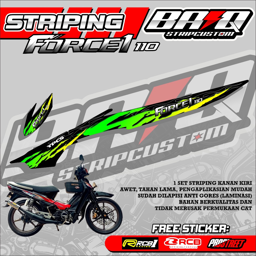 11 STRIPING YAMAHA FORCE 1 110 - สติ๊กเกอร์แถบ YAMAHA FORCE 1 110 ABSTRACT MOTIF
