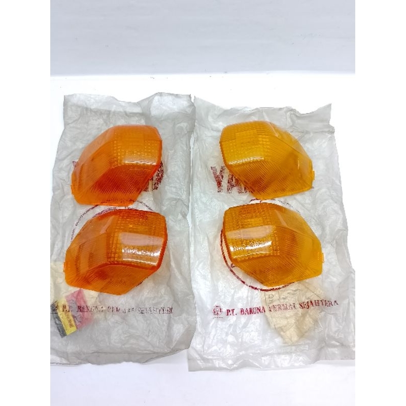 Mica เลนส์แก้วไฟเลี้ยว sen riting ด้านหลังซ้ายขวา yamaha alfa สีเหลือง 1988 88 เดิมแท้yamaha