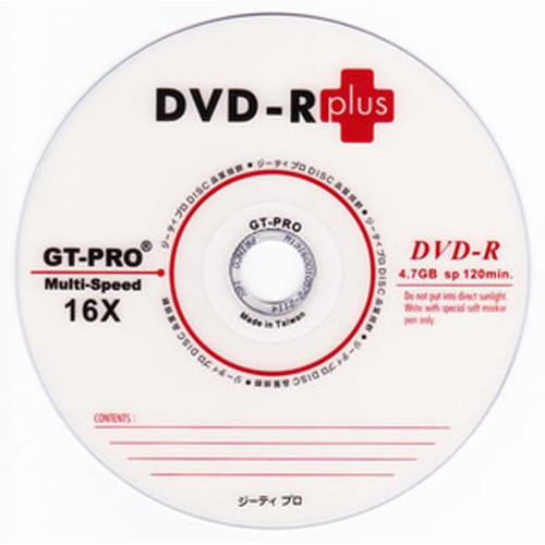 GT-PRO DVD-R PLUS 16X 4.7GB (ชิ้น)