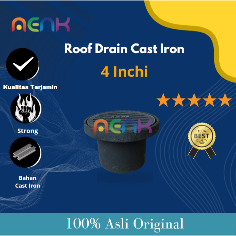 หลังคาท่อระบายน้ําเหล็กหล่อ 4 นิ้วฝาครอบแบน | ตัวกรองรางน้ําเหล็กหล่อ