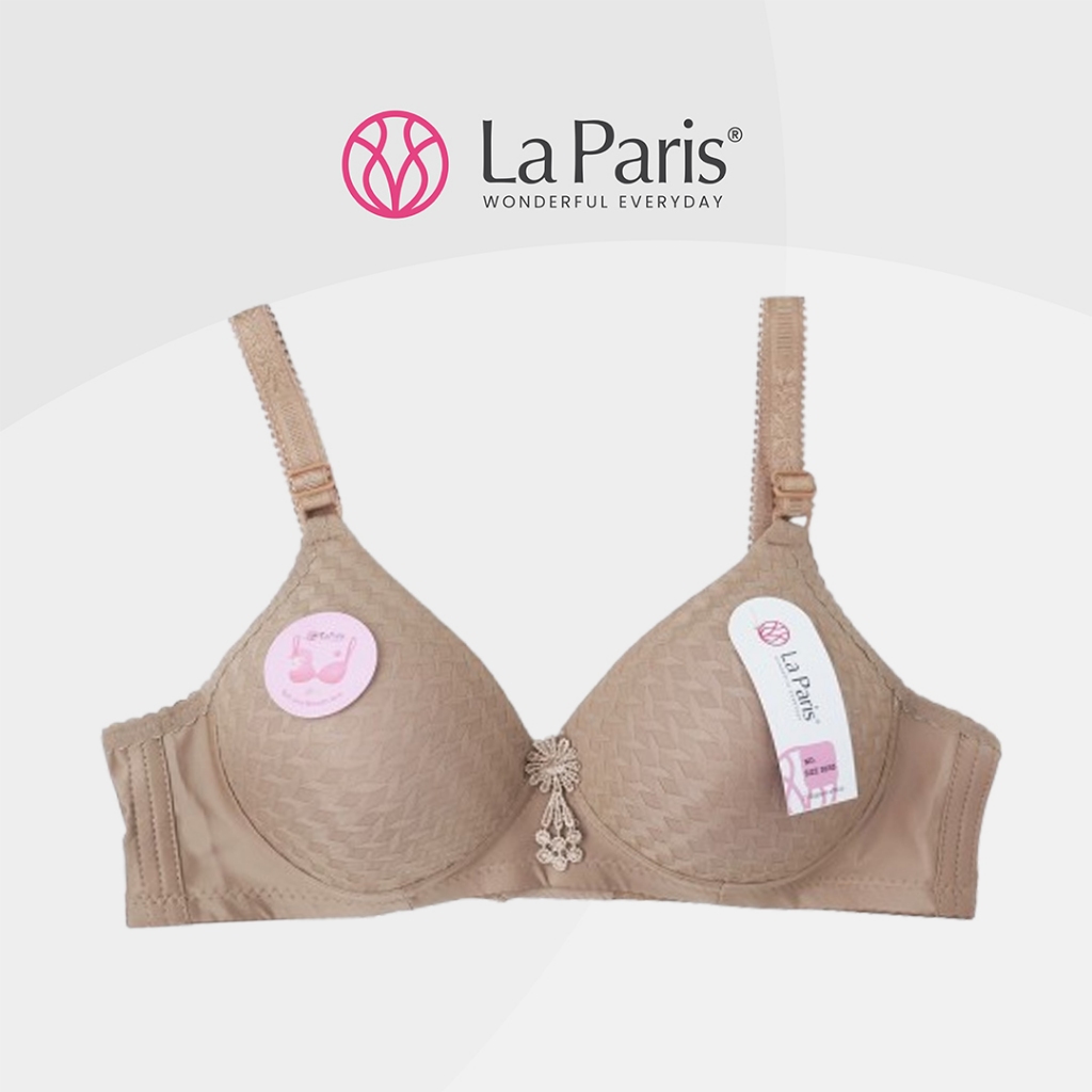 LA PARIS ผู้หญิง Push Up Bra Super Soft Wire ฟรี 3 ตะขอขนาด 36-42 โฟมคัพ B โฟมหนาปานกลาง Smooth Cott