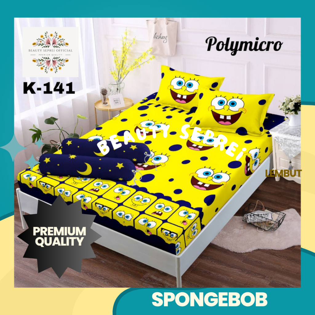 SPONGEBOB MOTIF CHARACTER BED SHEETS ขนาด 180X200 NO.1 ANTI-FADE