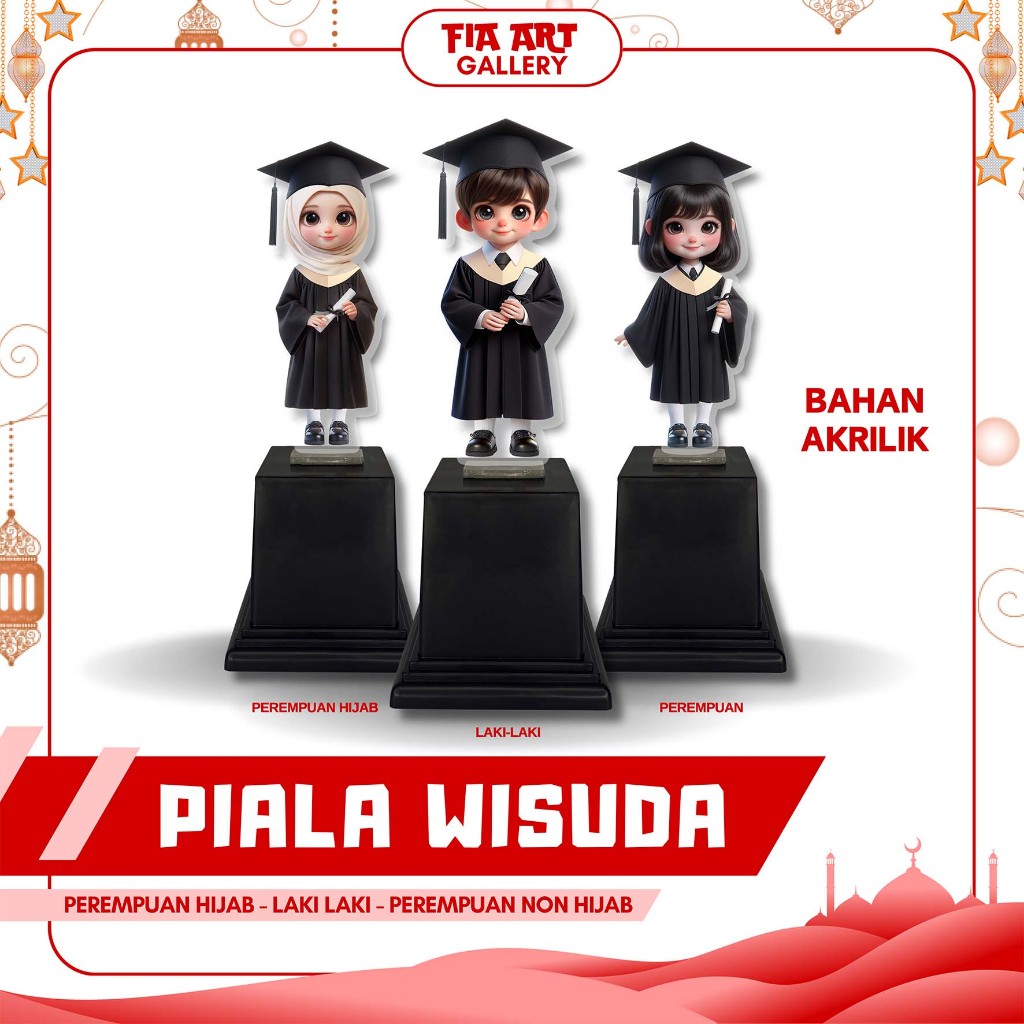 ถ้วยรางวัลอะคริลิกรับปริญญาสําหรับเด็กของขวัญของที่ระลึกถ้วยรางวัลวัสดุอะคริลิคบวกที่รองแก้วต่างๆสําหรับเด็กผู้หญิงเด็กชายเด็กหญิงฮิญาบ