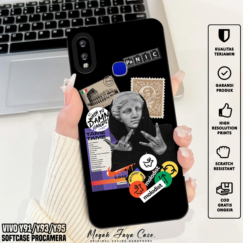 HP VIVO Y91 Y93 Y95 Softcase - เคส VIVO Y91 Y93 Y95 Aesthetic Motif - เคสโทรศัพท์ - เคส VIVO Y91 Sil