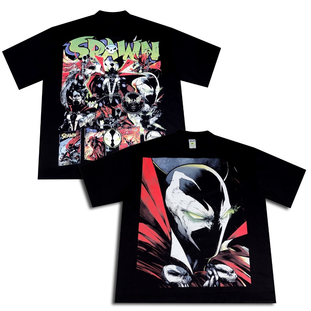 VONSEY SPAWN BIG COMIC CARTOON เสื้อยืด OVERSIZE สีดํา