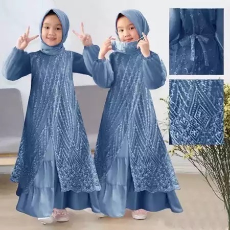ล่าสุด Olivia Kids BO Girls Gamis ขนาด SML XL XXL XXXL LD 70 CM - 90 CM อายุ 3-16 ปีวัสดุกระเบื้องมุกผสมซาตินกํามะหยี่นําเข้า