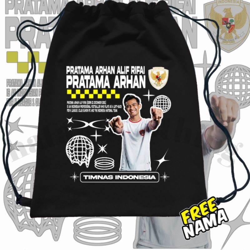 CHILDRENS DRAWSTRING BAG STRING BAG สําหรับ INDONESIAN NATIONAL TEAM PRATAMA ARHAN GARUDA INDONESIA 