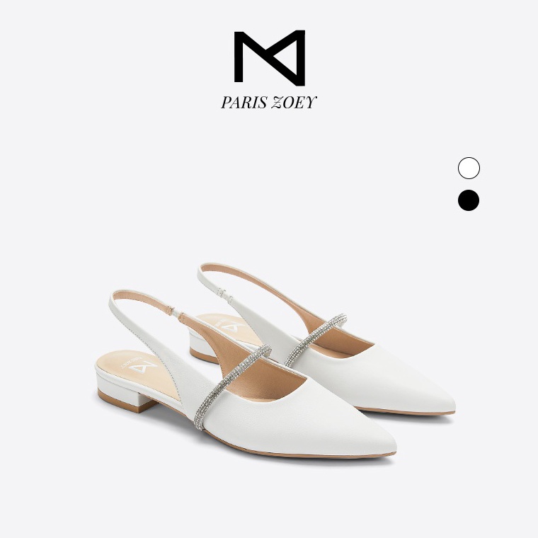 ผลิตภัณฑ์ยอดนิยม Paris Zoey Flat Shoes Sling Back Womens Pointed Toe Erin PZX232438