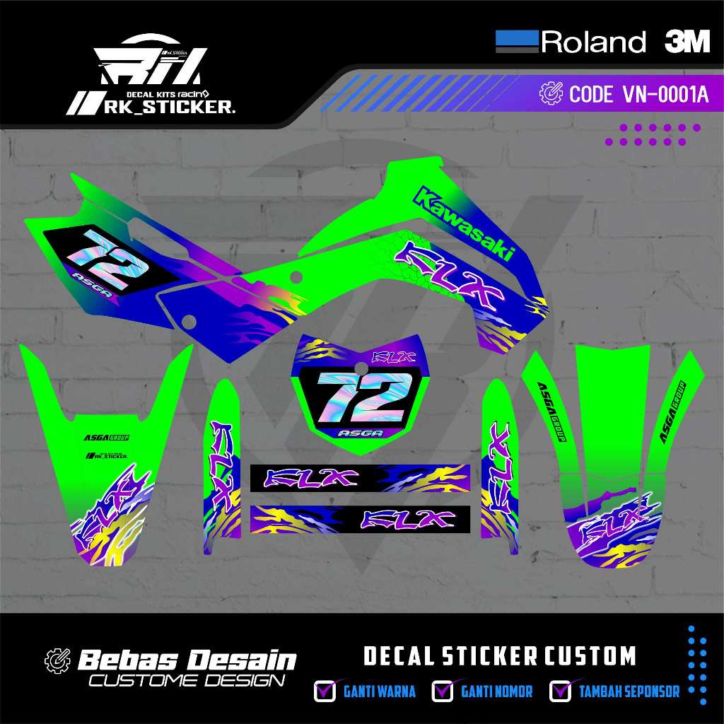 DECAL KLX 140 - STRIPING KLX 140 ออกแบบที่กําหนดเองฟรี