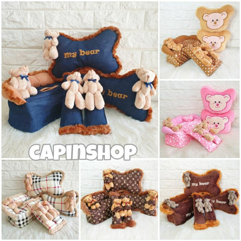 3IN1 BEAR BONE // BEAR CAR PILLOW ACCESSORIES