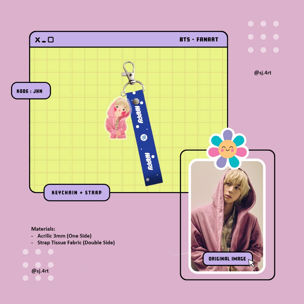 SJ - BTS Jin Happy Keychain Fanart