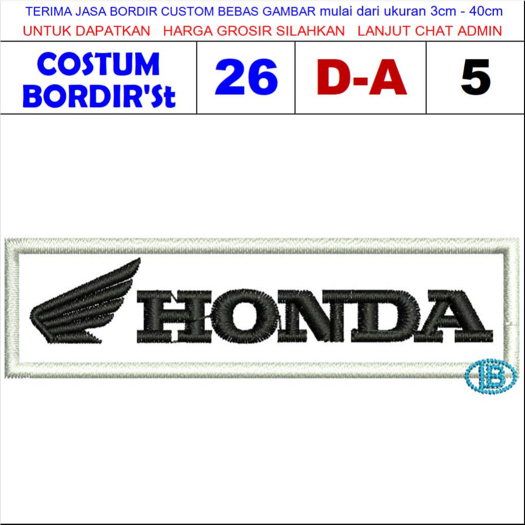 HONDA ICON BLACK D-A5 LOGO EMBROIDERY PATCH - CUSTOM EMBROIDERYST TESTIMONI