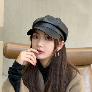Topi Baret Wanita Kekinian Korean Style Pet Apolo Newsboy Cap Bahan Imitasi Polos
