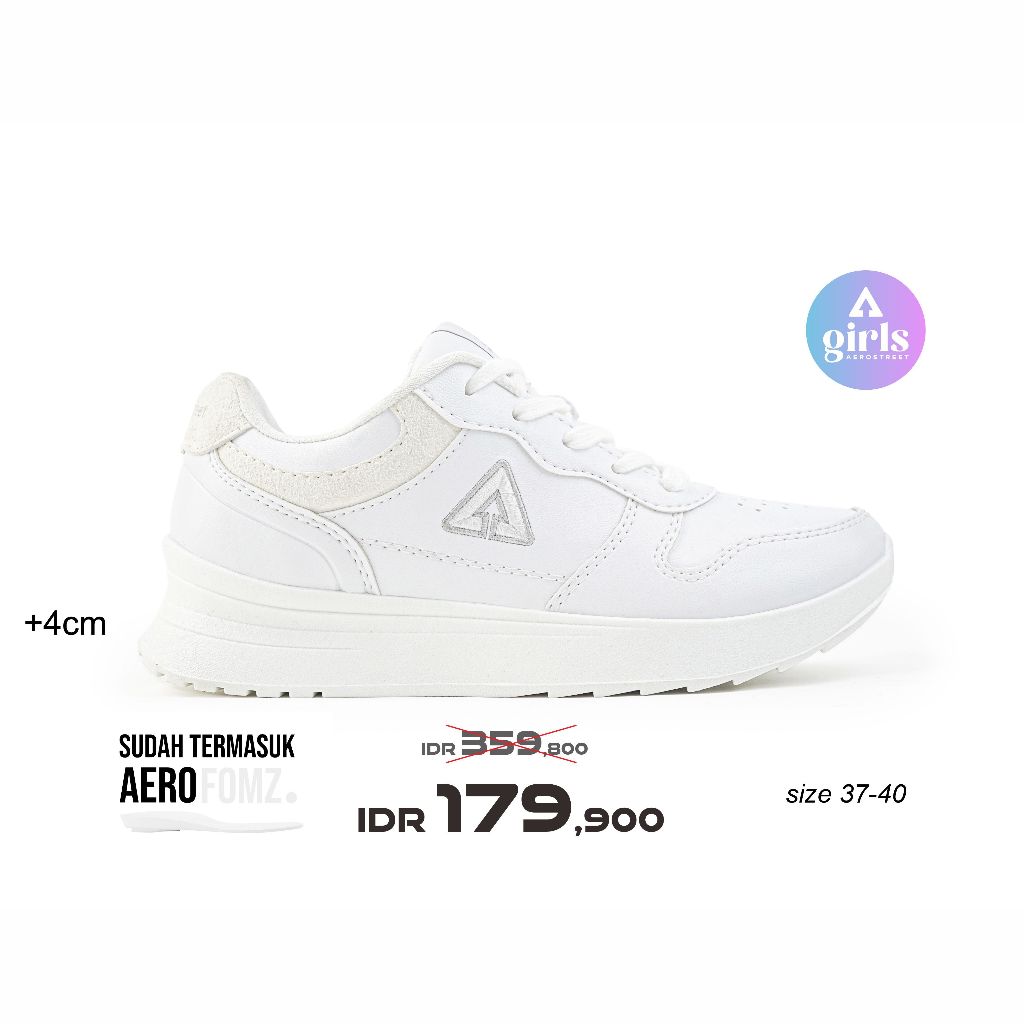 Aerostreet 37-40 Sydney White White White - รองเท้าผ้าใบผู้หญิง