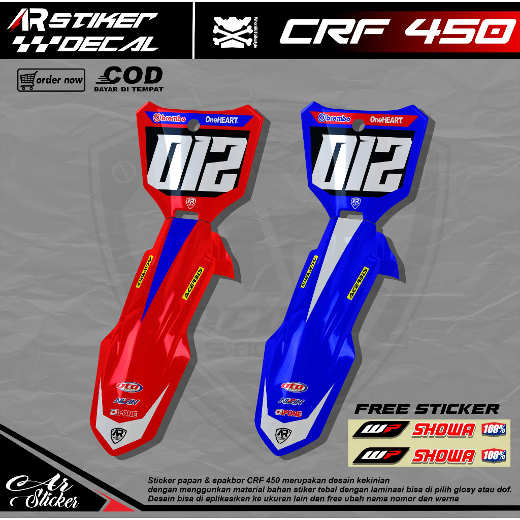 CRF 450 จํานวนแผ่นและบังโคลน Decal สติกเกอร์ Decal Board + บังโคลนหน้า CRF 450 D5 002