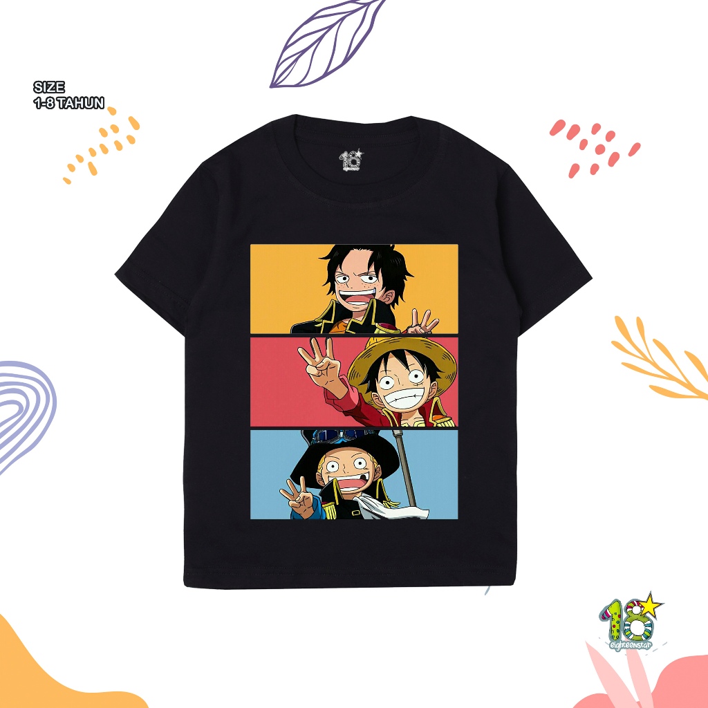 EIGHTEENSTAR-CHILDRENS DISTRO T-SHIRTS-UNISEX CHILDRENS CLOTHES-BOYS เสื้อยืด JAPANESE ONE PIECE MOT