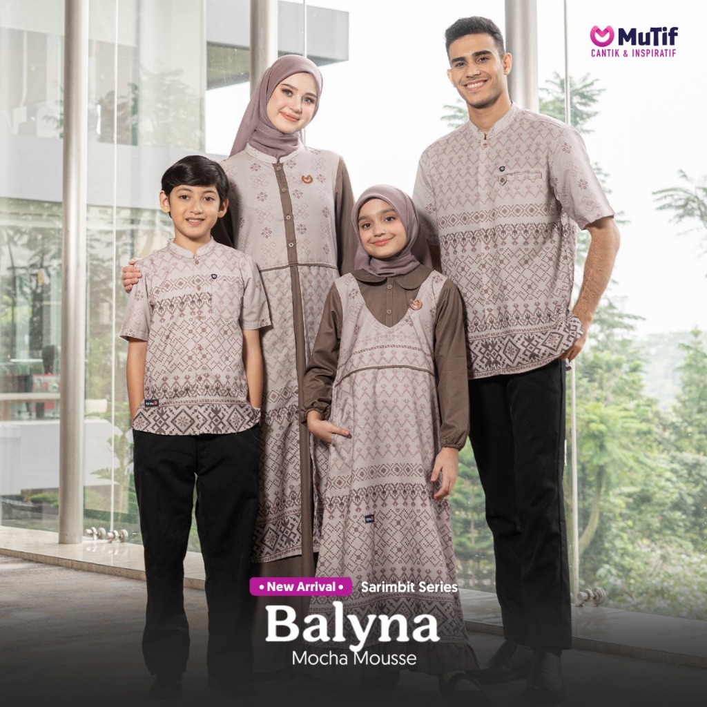 ล่าสุด Srimbit MUTIF BALYNA & AFNAN MOCHA MOUSSE | เสื้อผ้าครอบครัวมุสลิม ORI MUTIF