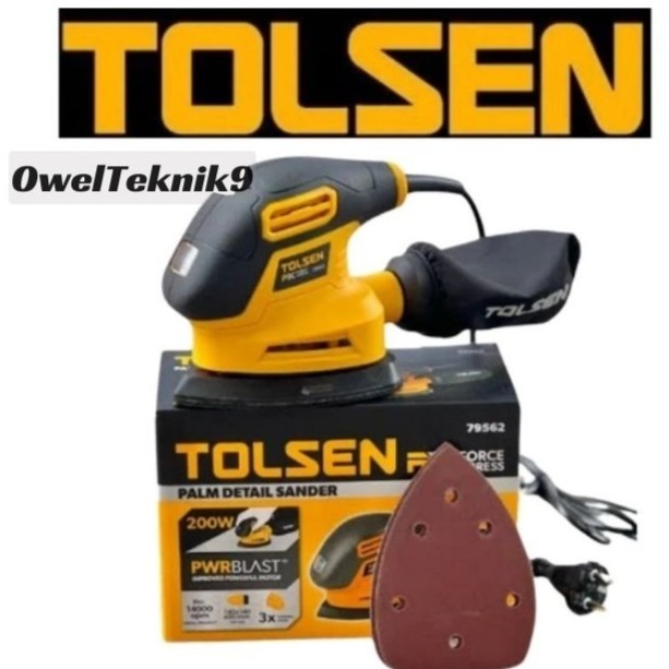 MESIN OwelTeknik9 - TOLSEN 79562 Sanding Machine/เครื่องขัดไฟฟ้า 200 วัตต์ Tolsen/Pal Detail Sander 