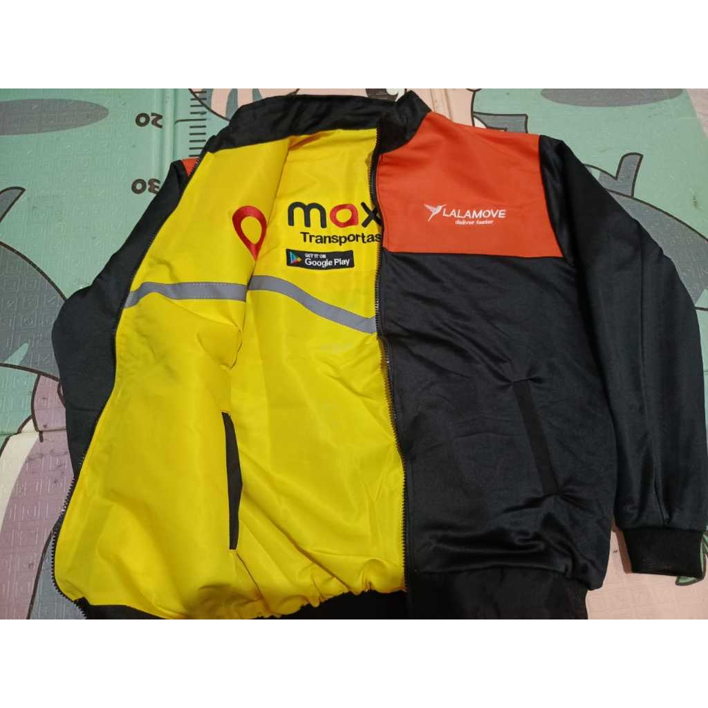 เสื้อแจ็คเก็ตสีดําครึ่งตัว MAXIM LALAMOVE ดั้งเดิม