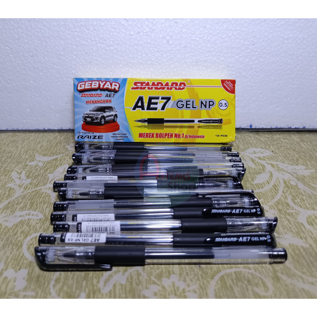 Hitam MERAH Standard AE7 Gel NP Gel Pen 0.5 mm หมึกดํา/น้ําเงิน/แดง