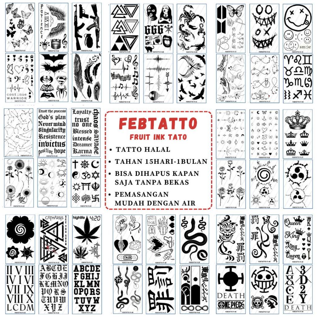 FRUIT INK Mini รอยสักชั่วคราว Lasts 1 เดือนกึ่งถาวรขนาด 6 ซม.x 10 ซม.ความงาม Tattoo Motif ชั่วคราวสั