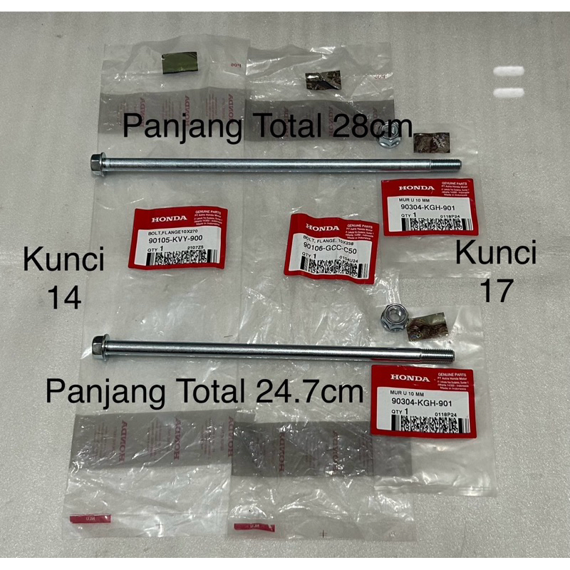 MESIN 2 ชุดสลักเกลียว 10x270 10x238 ติดตั้งเครื่องยนต์แขวนเครื่องยนต์ ADV/PCX150 BeAT Scoopy Vario O