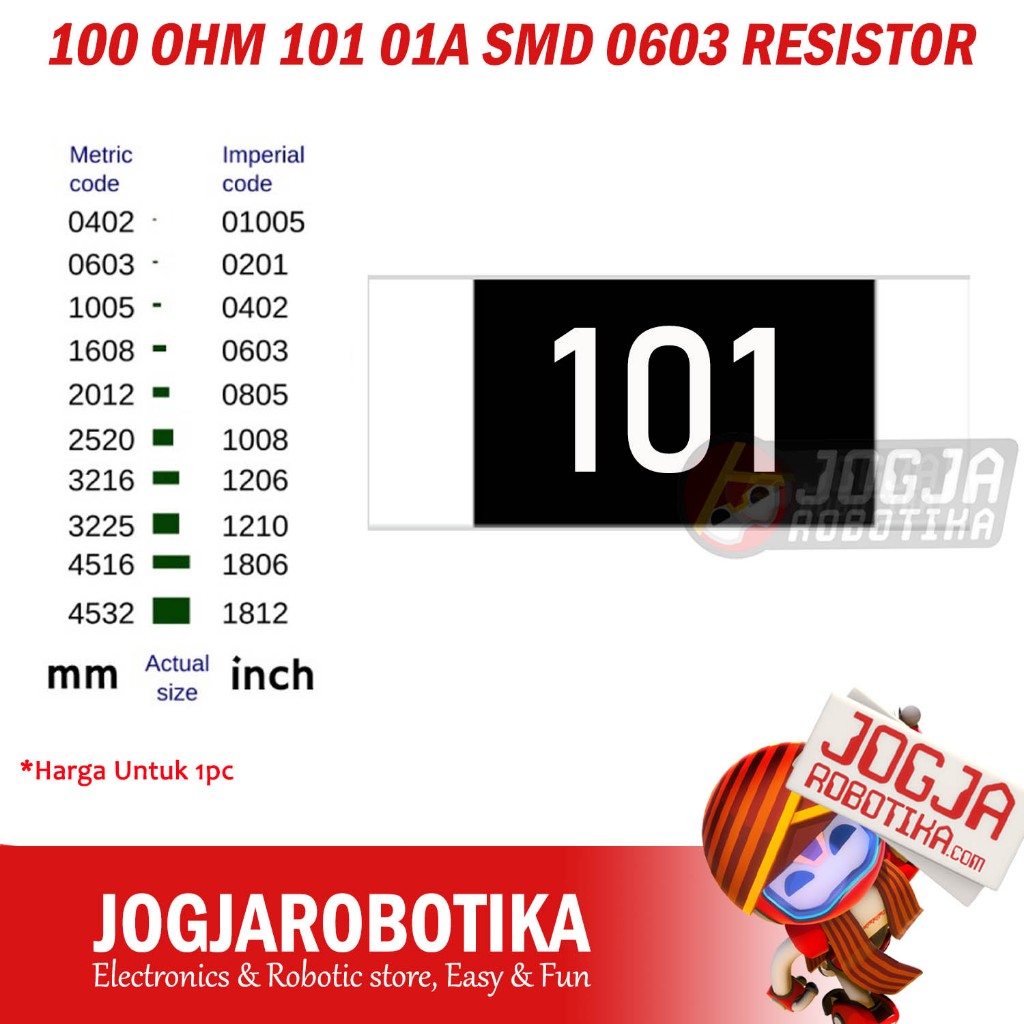 100 OHM 101 01A SMD 0603 RESISTOR