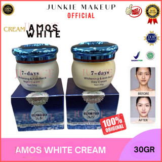 Cream Whitening Am0s White Whitening & Anti Fleck 30gr / Cream Siang Malam / ASLI - JUNKIE MAKEUP