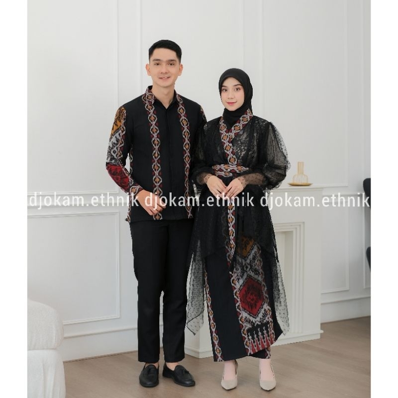 KEMEJA Andini Series เสื้อผ้าทอคู่สีดํา Andini kebaya Set X เสื้อเชิ้ตทอชาติพันธุ์