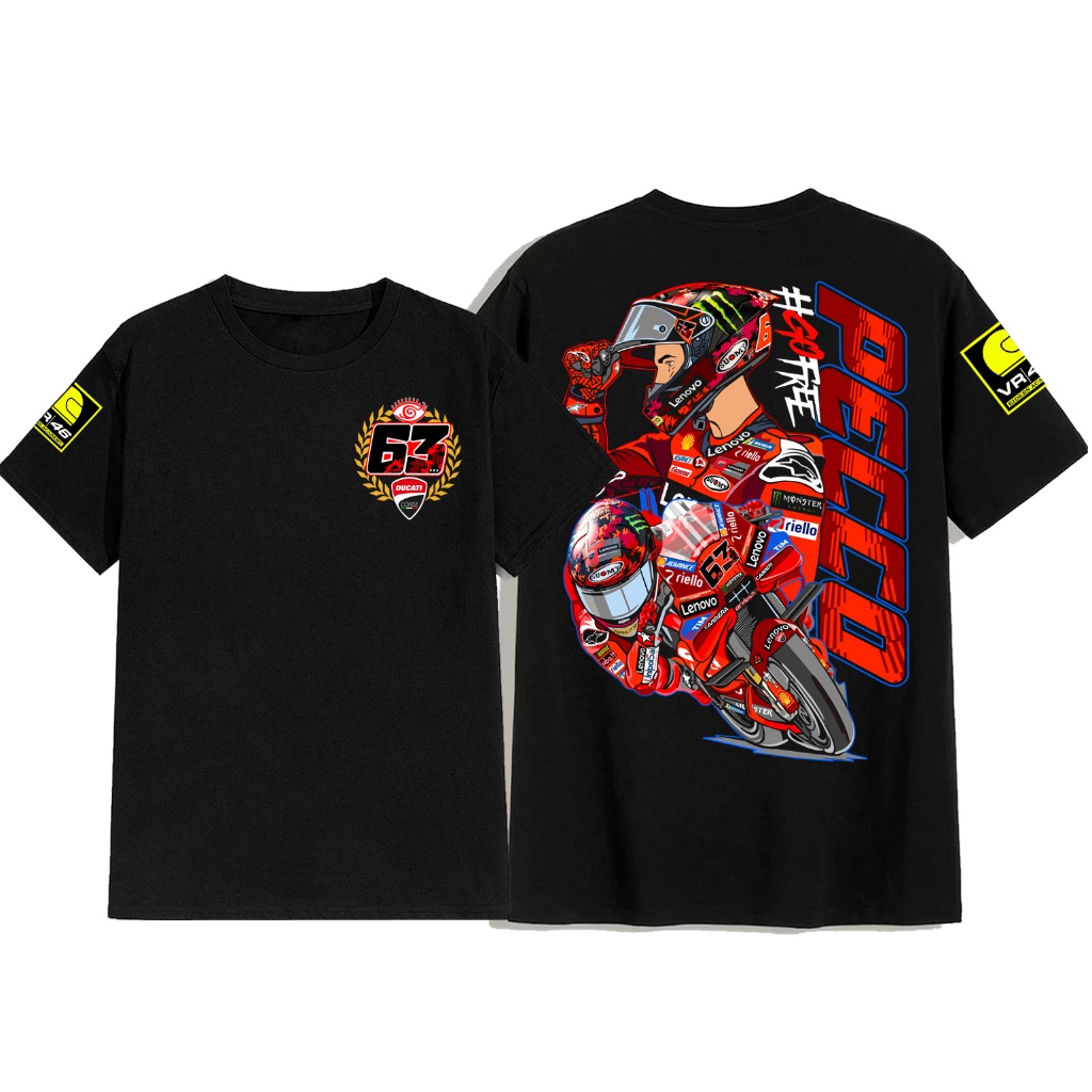 Pecco Lenovo DUCATI เสื้อยืด 2025/06/ใหม่ล่าสุดเสื้อยืด MOTOGP เสื้อยืดผู้ชาย/ผู้หญิงเสื้อยืด
