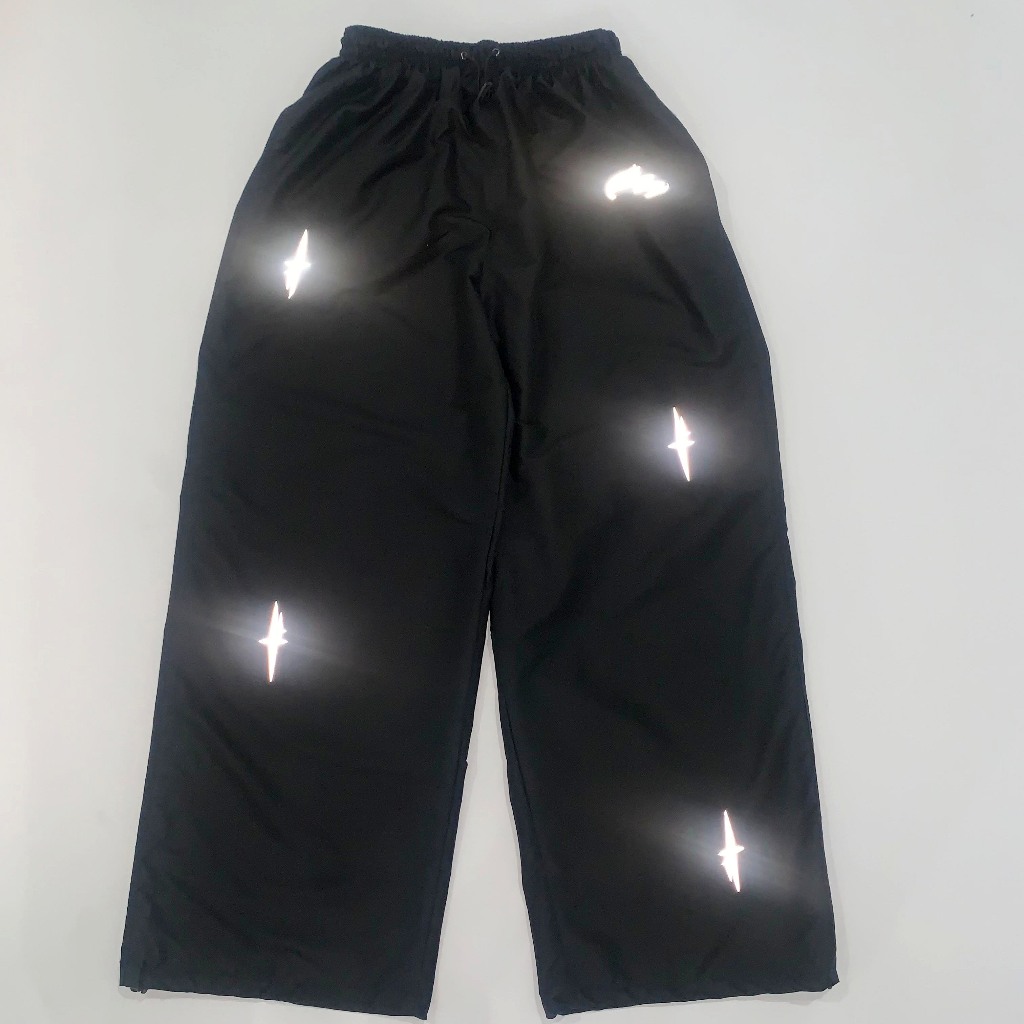 กางเกงถุง Y2k Retro Star สะท้อนแสง / Y2k กางเกงถุงสะท้อนแสง Star