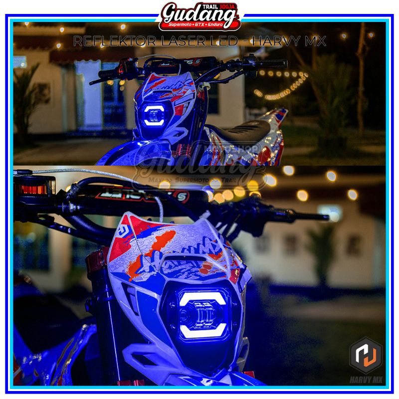 Hrv LED Laser Reflector Supermoto CRF 150L WR 155 KLX BIGFOOT DTRACKER ไฟหน้า LED