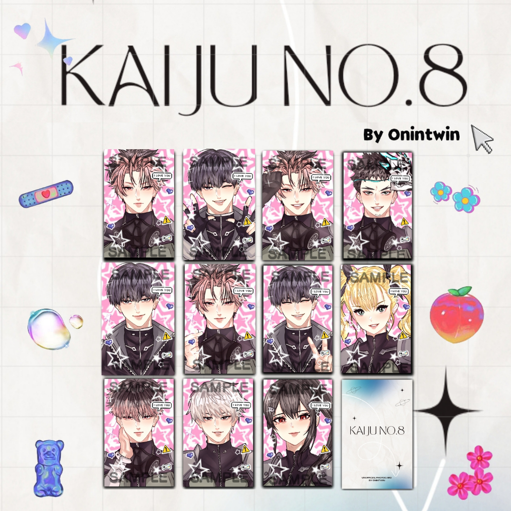 Photocard Kaiju no.8 by onintwin / พวงกุญแจ kaiju เบอร์ 8 / อะนิเมะ / kafka / gen / hoshino