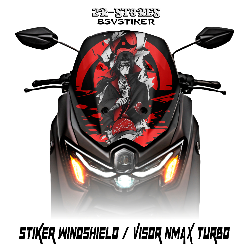 Yamaha Nmax Turbo Visor Sticker with Uciha Itachi Image Motif (2) / Nmax Turbo 155 สติ๊กเกอร์ติดกระจ