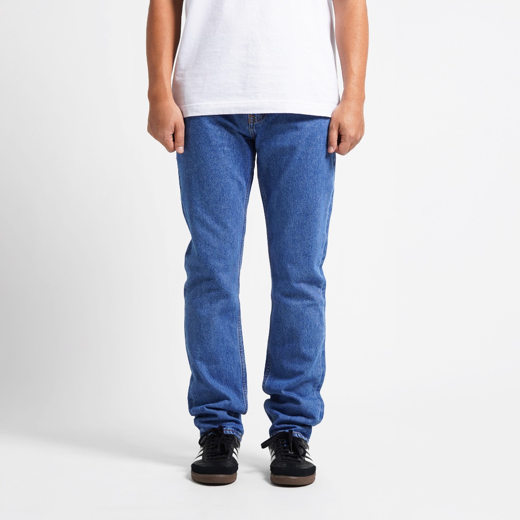 Superego กางเกงยีนส์ผู้ชาย Size 28-38 Slim Tapered Long Pants Regular Denim Blue SBT02B