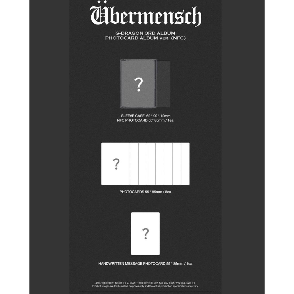 [หนังสือ] 3RD FULL ALBUM BIGBANG G-DRAGON - BERMENSCH UBERMENSCH PHOTOCARD MINI JEWEL 01 02 03 04 05