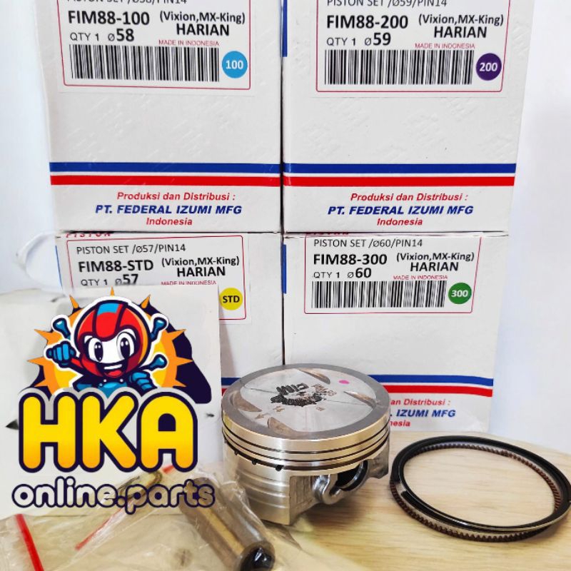 ชุดลูกสูบ FIM ชุด Vixion MX-King R15 STD/100/200/300/400 FiM88 FIM 88 เดิม